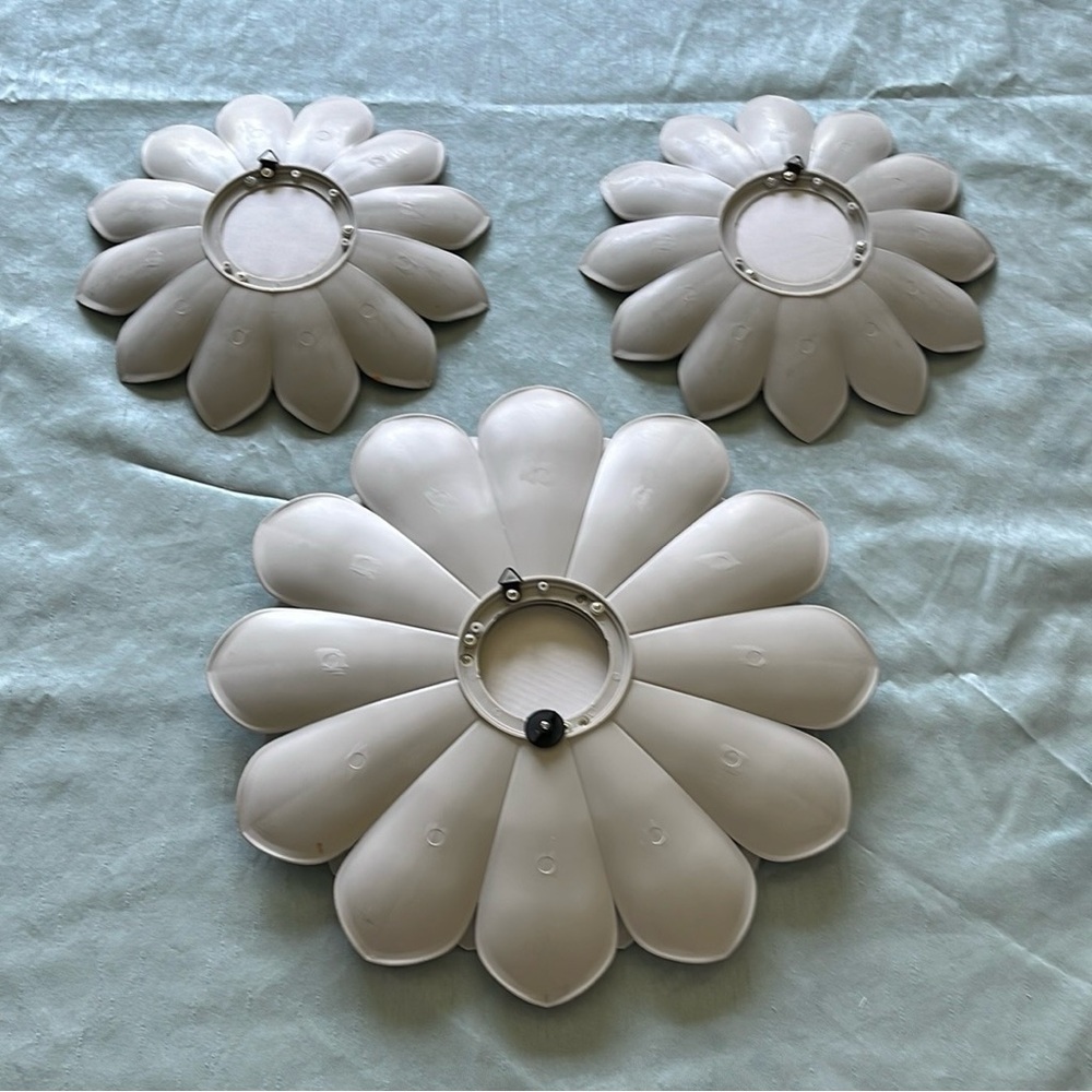 Elegant Flower Gray And Gold Wall Mirrors Set 3 - Picture 2 of 4